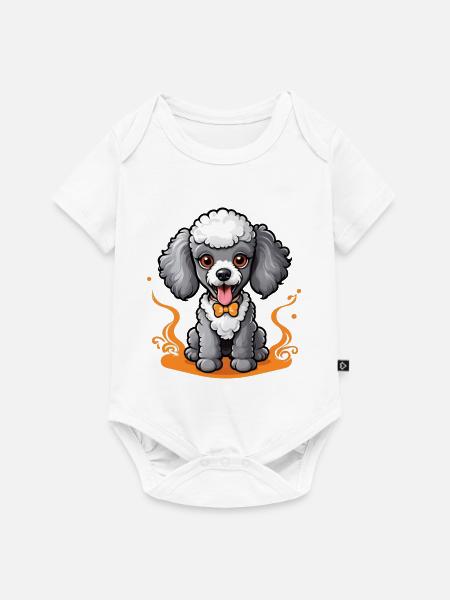 Dapper Poodle - Baby Premium Kurzarmbody - Weiß