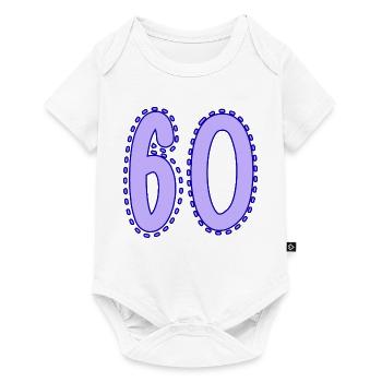 60. 60 ANS. 60e ANNIVERSAIRE. ANNIVERSAIRE 60 ANS. - Body à manches courtes Premium Bébé - blanc - Devant