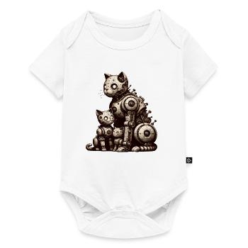 Charming vintage illustration of a cat family - Baby Premium short-sleeve bodysuit - white - Front