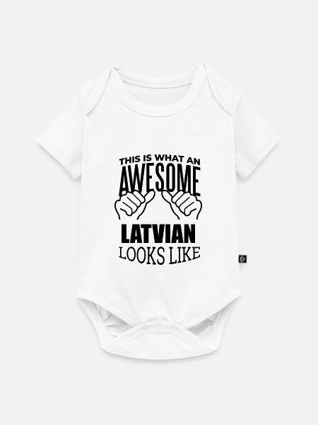 Lettland, Lettland, Lettland - Baby Premium Kurzarmbody - Weiß