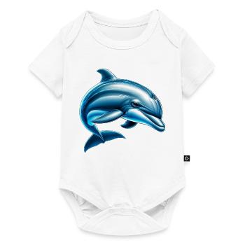 Delfin - Baby Premium Kurzarmbody - Weiß - Vorne