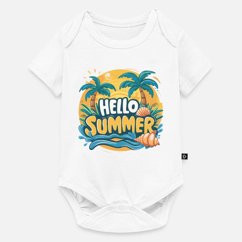 Éblouissante élégance HELLO SUMMER - Body à manches courtes Premium Bébé - blanc