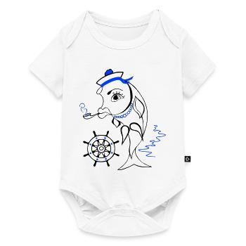 Marin, Poisson, Ahoy - Body à manches courtes Premium Bébé - blanc - Devant