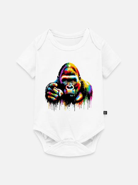Gorilla - Baby Premium Kurzarmbody - Weiß