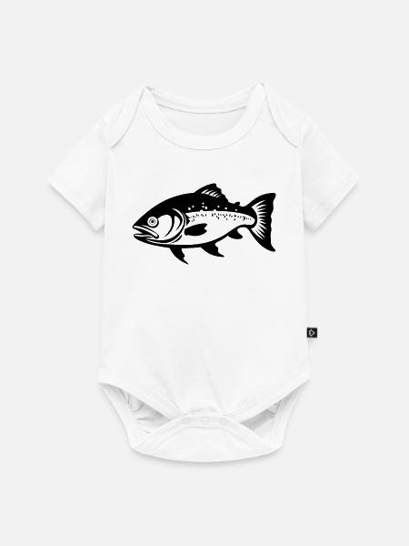 Fisch Skizze - Baby Premium Kurzarmbody - Weiß