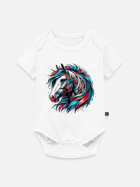Pferd - Baby Premium Kurzarmbody - Weiß