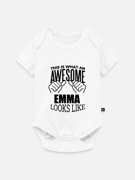 Emma Emma Emma - Baby Premium Kurzarmbody - Weiß