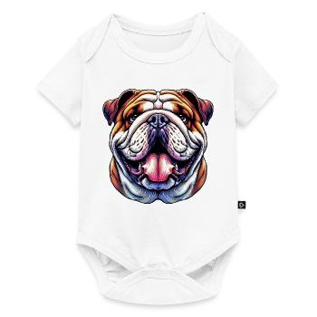 English Bulldog Dog - Baby Premium short-sleeve bodysuit - white - Front