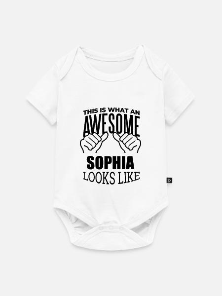 Sophia Sophia Sophia - Baby Premium Kurzarmbody - Weiß