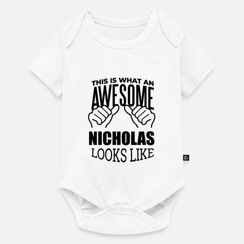 Nicolas - Body à manches courtes Premium Bébé - blanc