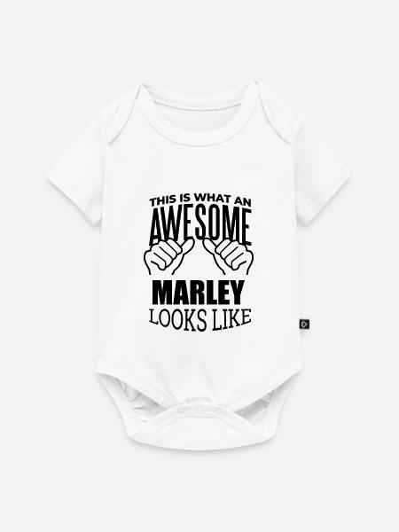 Marley Marley Marley - Baby Premium Kurzarmbody - Weiß