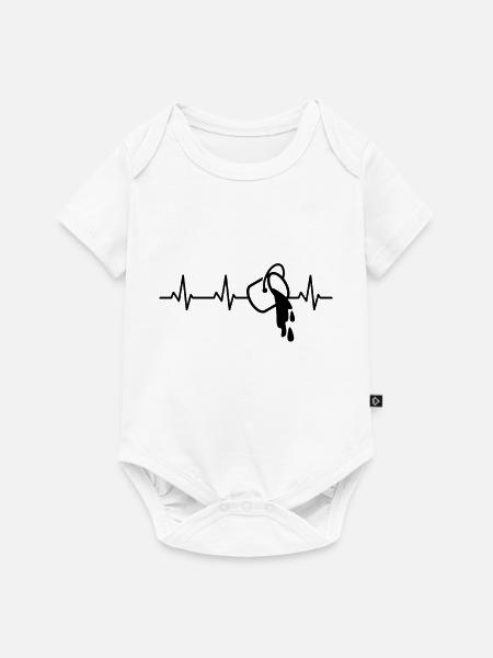 Maler Herzschlag - Baby Premium Kurzarmbody - Weiß