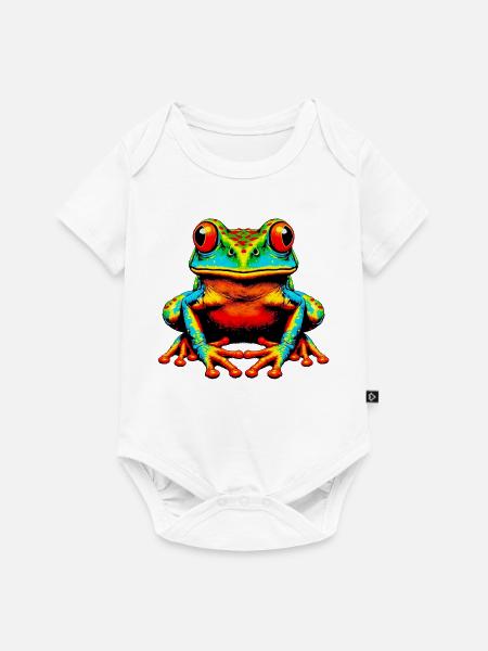 Frosch - Baby Premium Kurzarmbody - Weiß