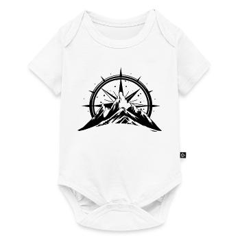 Compass With Mountain Silhouette - Baby Premium short-sleeve bodysuit - white - Front