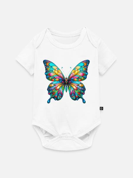 Schmetterling - Baby Premium Kurzarmbody - Weiß