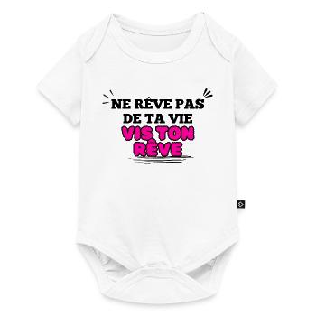 Message Inspirant Visuel florale rose - Body à manches courtes Premium Bébé - blanc - Devant