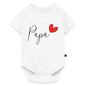 PAPA. VATERTAG. FROHER VATERTAG. ALLES GUTE ZUM GEBURTSTAG. - Baby Premium Kurzarmbody - Weiß - Vorne