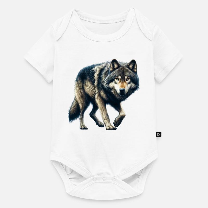 Wolf - Baby Premium short-sleeve bodysuit - white