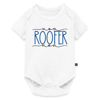 Dachdeckerin stolze Mama süßes Geschenk - Baby Premium Kurzarmbody - Weiß - Vorne