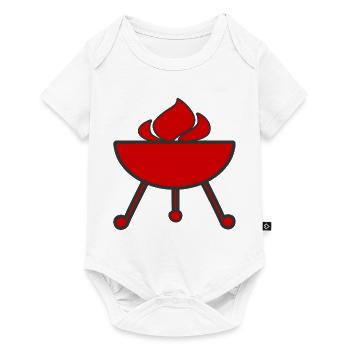 Feu de flammes de gril - Body à manches courtes Premium Bébé - blanc - Devant