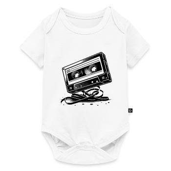 Music cassette in retro style 80s and 90s style - Baby Premium short-sleeve bodysuit - white - Front