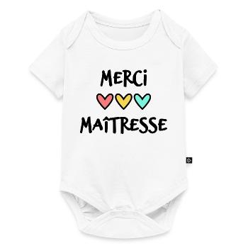 GELIEBTE. VIELEN DANK. DANKE HERRIN - Baby Premium Kurzarmbody - Weiß - Vorne