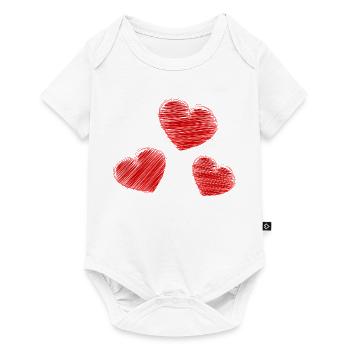 HEART. DAD. MOM. Bachelorette party. BEBE. CHILD. HEART. FEAST - Baby Premium short-sleeve bodysuit - white - Front