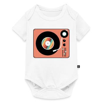 Retro Turntable Vintage Vinyl Record Player - Baby Premium short-sleeve bodysuit - white - Front