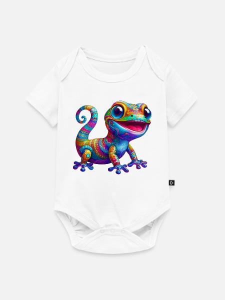 Gecko - Baby Premium Kurzarmbody - Weiß