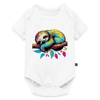 Faultier - Baby Premium Kurzarmbody - Weiß - Vorne