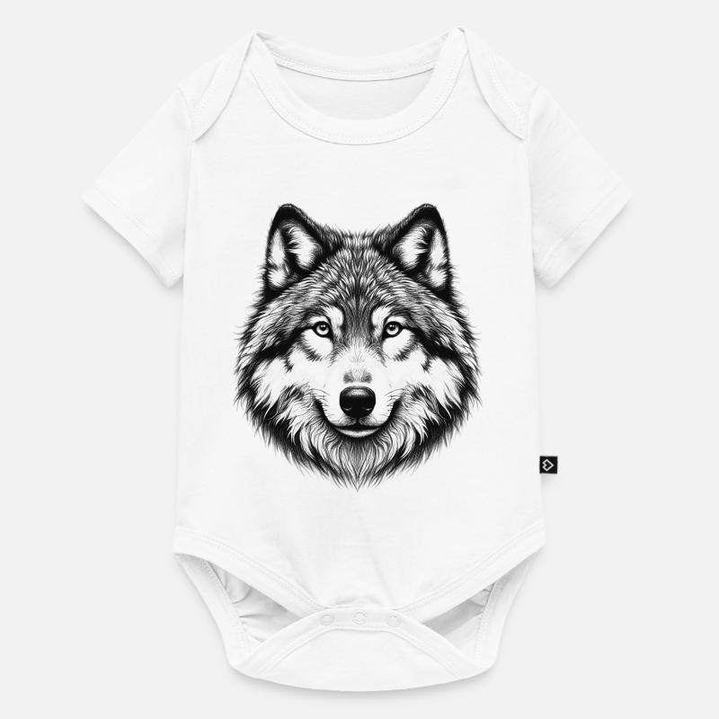 Wolf - Baby Premium Kurzarmbody - Weiß