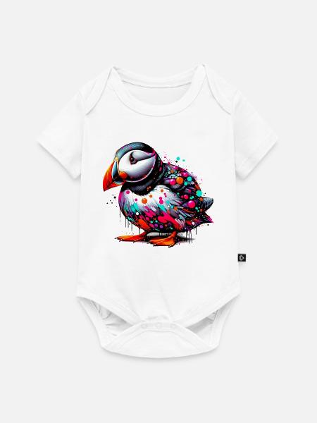 Papageitaucher - Baby Premium Kurzarmbody - Weiß