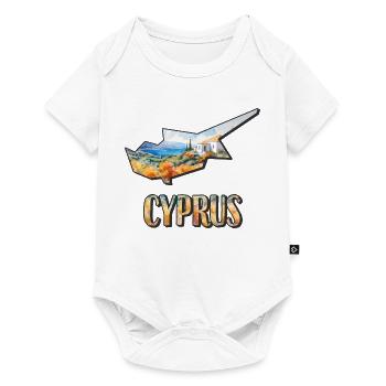 Watercolor Map Cyprus - Baby Premium short-sleeve bodysuit - white - Front