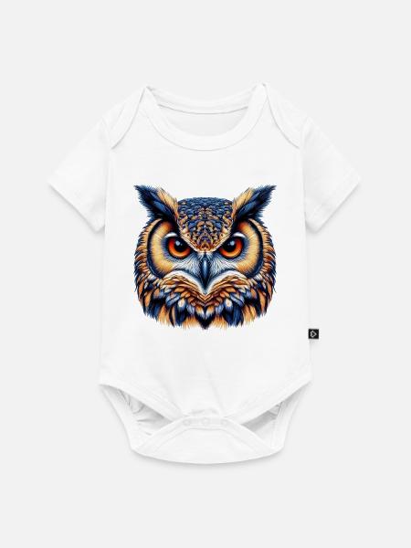 Eule - Baby Premium Kurzarmbody - Weiß