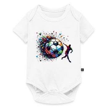 dynamic soccer player playing soccer - Baby Premium short-sleeve bodysuit - white - Front