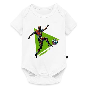 dynamic soccer player playing soccer - Baby Premium short-sleeve bodysuit - white - Front