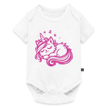 Sleeping Unicorn Cat (Pink) - Baby Premium short-sleeve bodysuit - white - Front