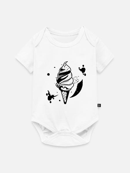Eiscreme Grafik - Baby Premium Kurzarmbody - Weiß