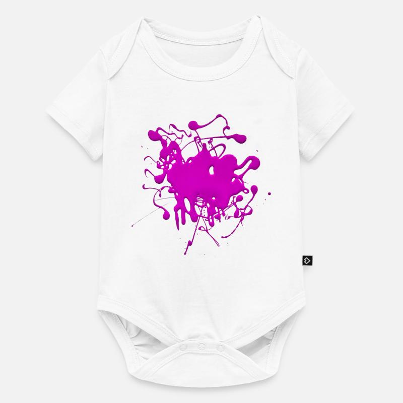 Rose.Éclaboussure - Body à manches courtes Premium Bébé - blanc