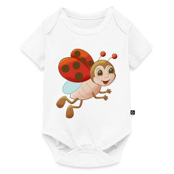 niedlicher Comic Marienkäfer - Baby Premium Kurzarmbody - Weiß - Vorne