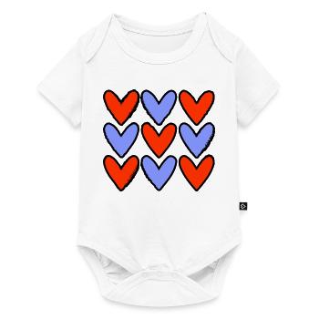 COEUR. MERCI. MAÎTRESSE. MAÎTRE. MERCI MAÎTRESSE. - Body à manches courtes Premium Bébé - blanc - Devant