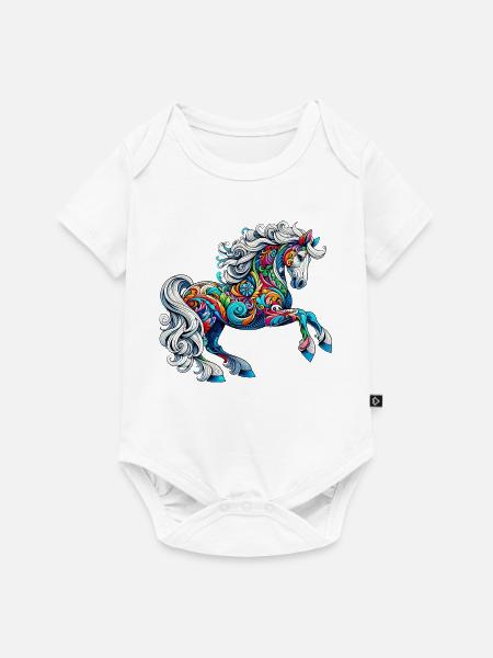 Pferd - Baby Premium Kurzarmbody - Weiß