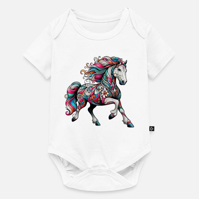Cheval - Body à manches courtes Premium Bébé - blanc