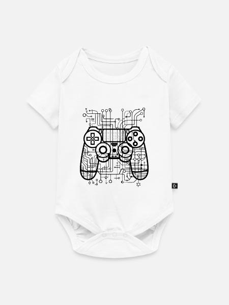 Spiel Controller - Baby Premium Kurzarmbody - Weiß