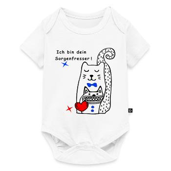 Sorgenfresser Katze - Baby Premium Kurzarmbody - Weiß - Vorne