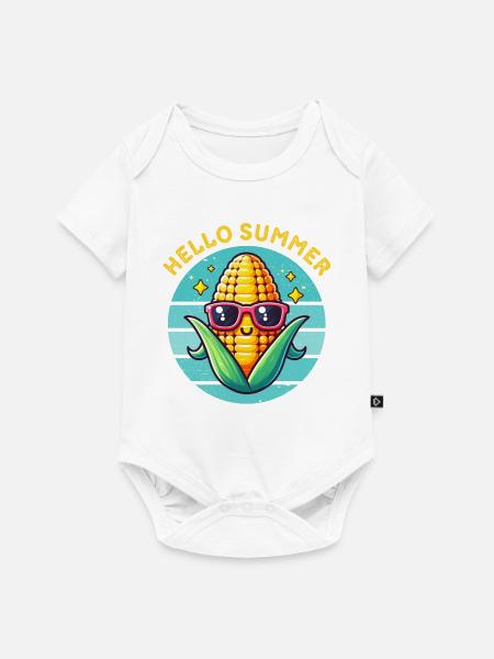 Hallo Sommer - Baby Premium Kurzarmbody - Weiß