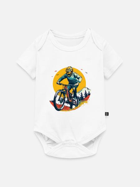 Mountainbiking Illustration - Baby Premium Kurzarmbody - Weiß