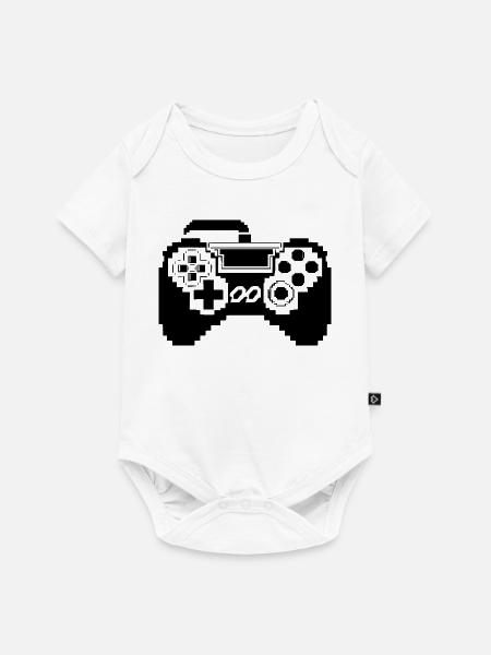 Gamepad Pixel Grafik - Baby Premium Kurzarmbody - Weiß