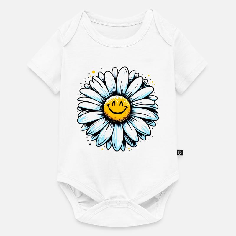 Gänseblümchen - Baby Premium Kurzarmbody - Weiß