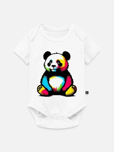Panda - Baby Premium Kurzarmbody - Weiß